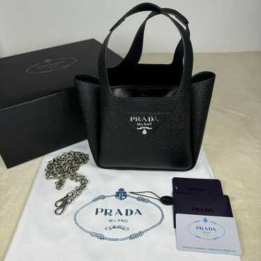 PRADA VITELLO DAINO Leather Handbag with Box