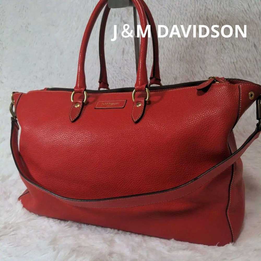 J&M DAVIDSON 2WAY Tote Bag Shoulder Boston Red - image 1