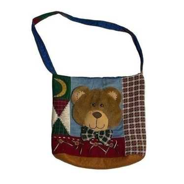 Y2K Vintage Teddy Bear patchwork Cross Body Purse - image 1