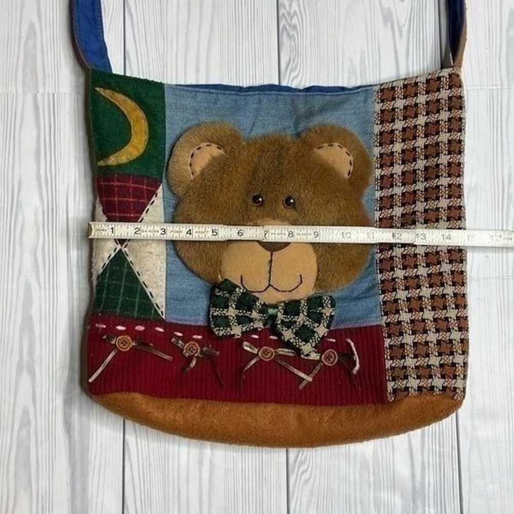 Y2K Vintage Teddy Bear patchwork Cross Body Purse - image 8