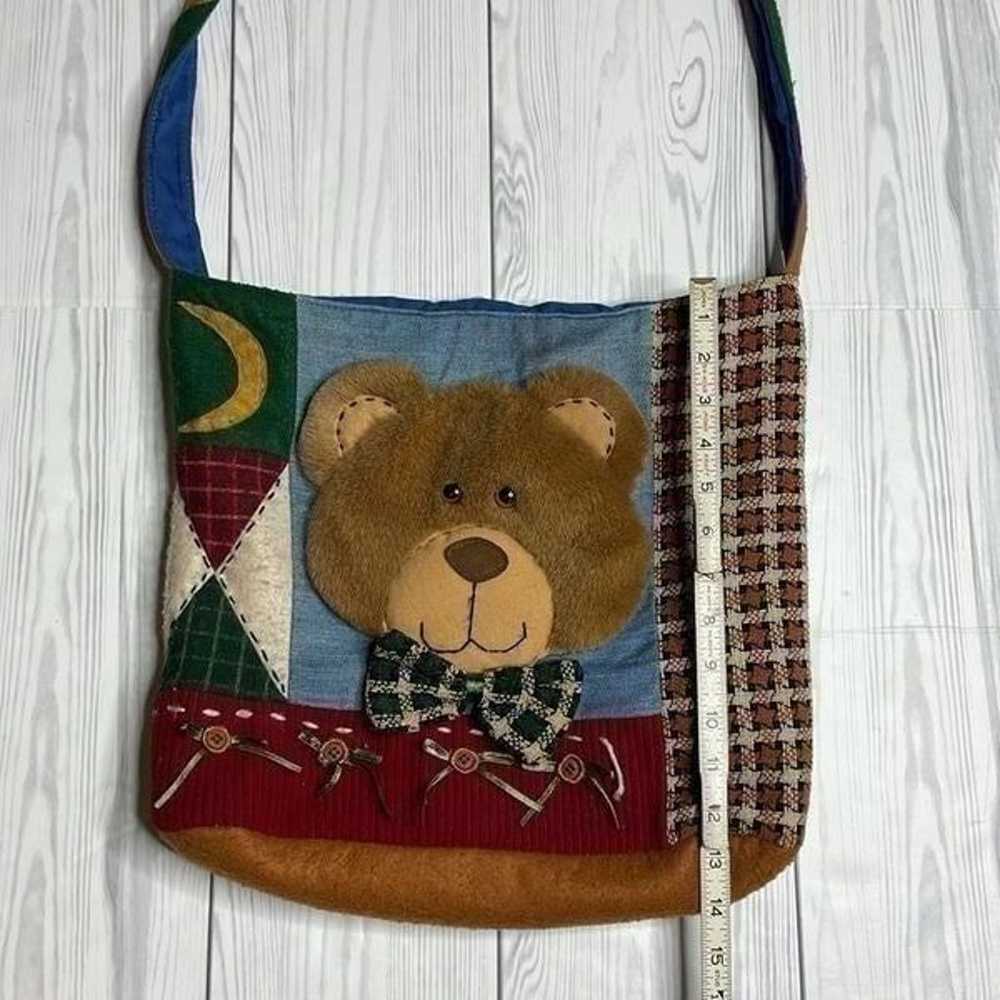 Y2K Vintage Teddy Bear patchwork Cross Body Purse - image 9