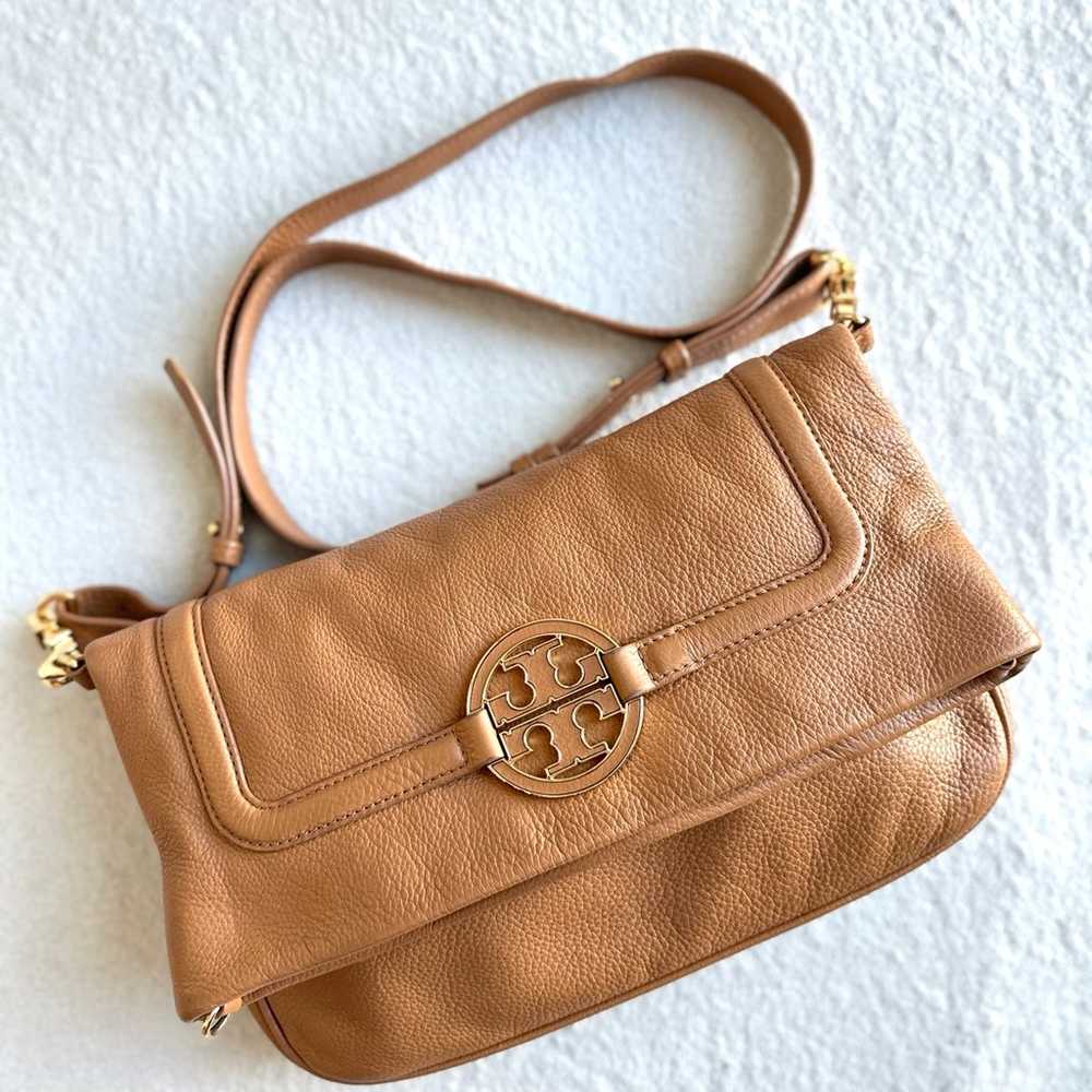 Tory Burch Tan Leather Amanda Fold over Cross Bod… - image 2