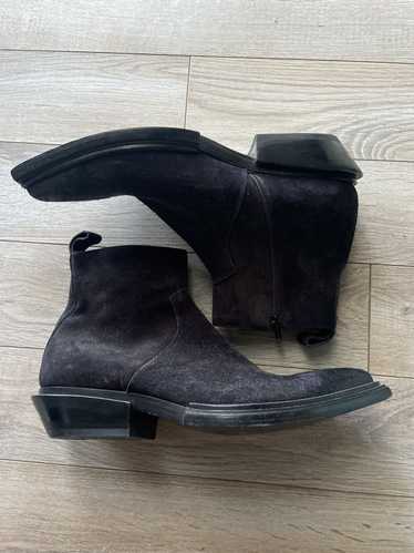 Balenciaga Brashed Suede Santiag Boots - image 1