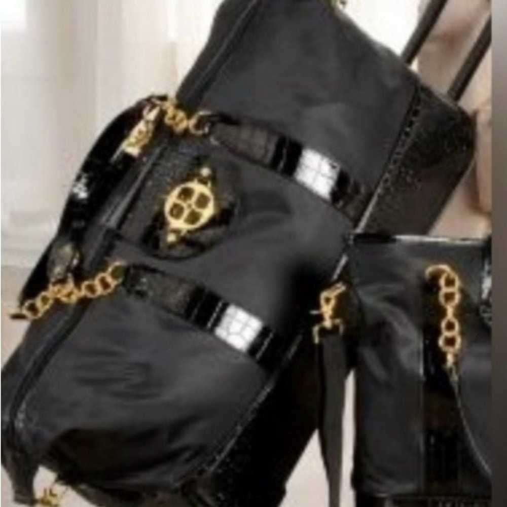 IMAN Rolling Duffle Bag Luggage Travel Black Pate… - image 7