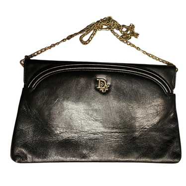 Christian Dior Vintage Black Leather Shoulder Bag - image 1