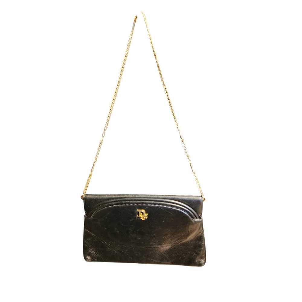 Christian Dior Vintage Black Leather Shoulder Bag - image 5