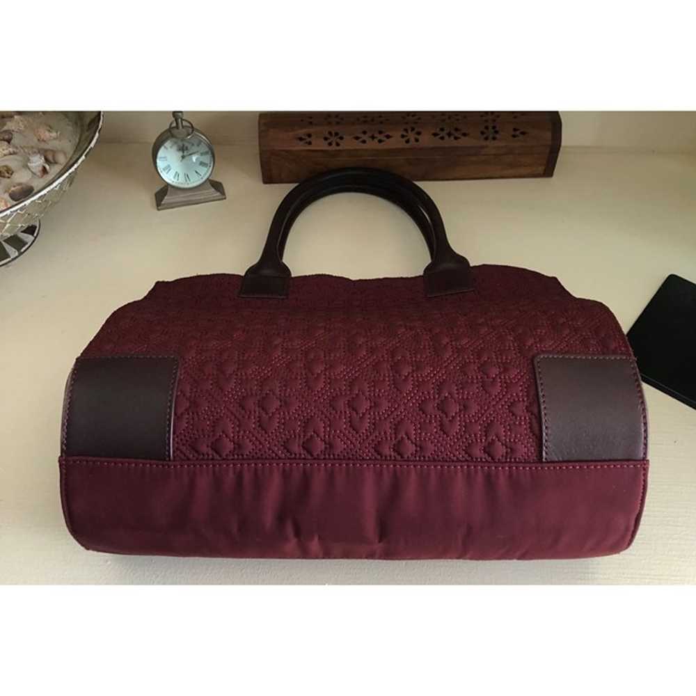 TORY BURCH Ella Tote Burgundy Quilted Handbag - image 8