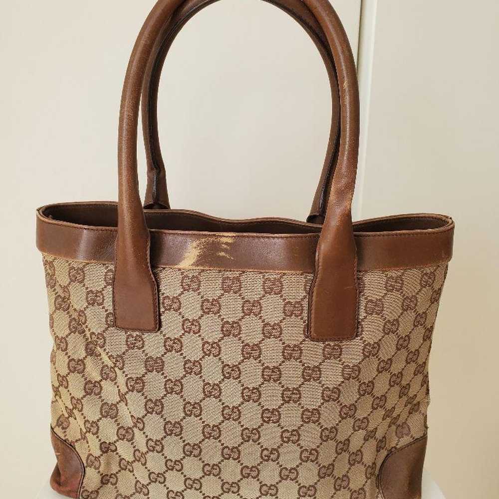 Old Gucci Tote Bag GG Pattern A4 Size Compatible … - image 2