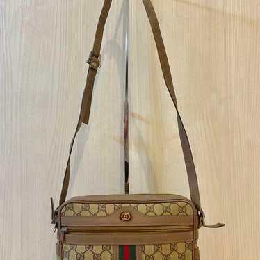 Old Gucci Shoulder Bag Sherry Line GG PVC Leather