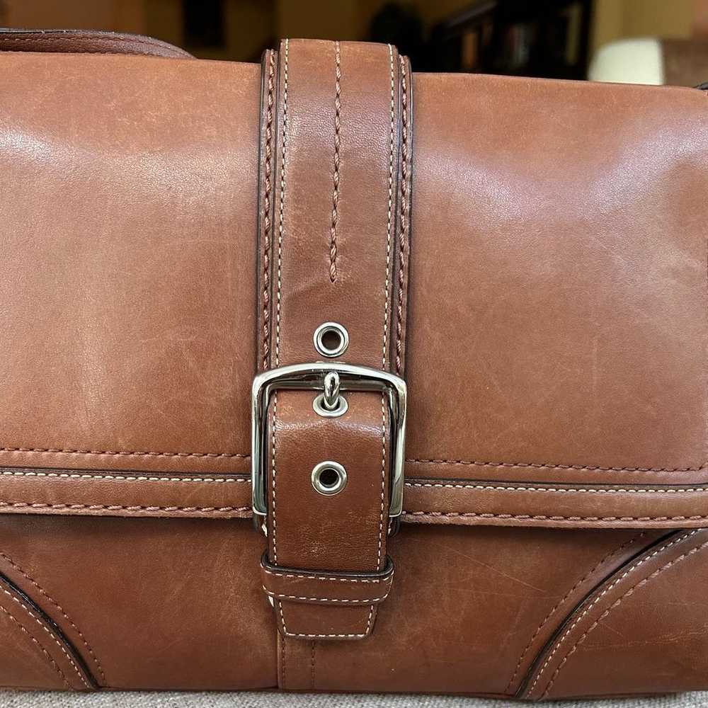 Vintage Coach Chestnut Leather Hampton Shoulder p… - image 10