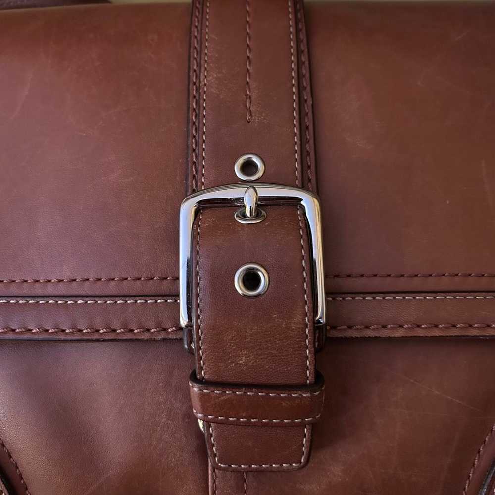 Vintage Coach Chestnut Leather Hampton Shoulder p… - image 6