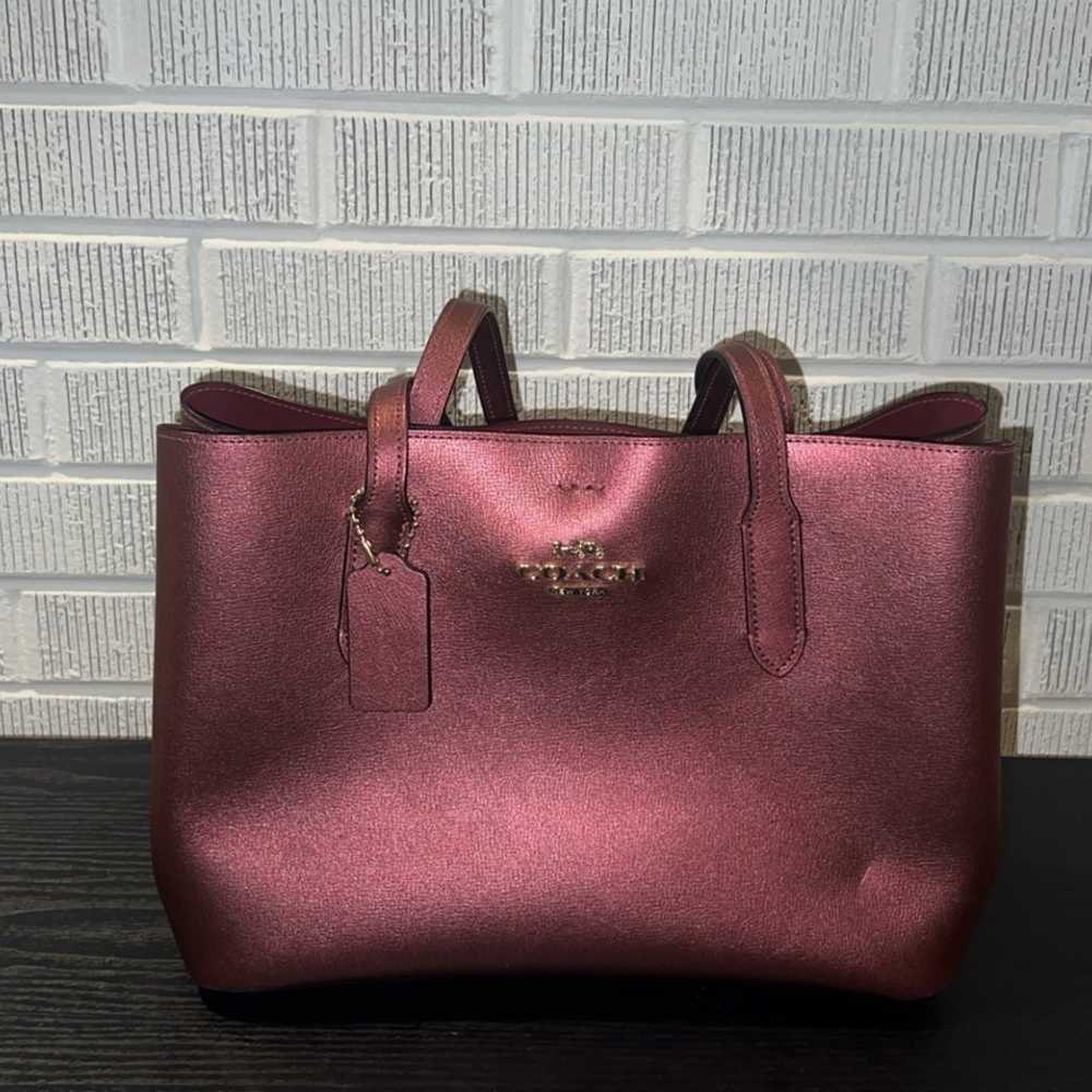 COACH Avenue Caryall Metallic Plum Shoulder Bag - image 1