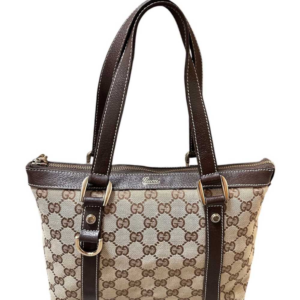 GUCCI Abbey GG Vintage Canvas Small Tote Bag Brow… - image 1