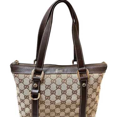 GUCCI Abbey GG Vintage Canvas Small Tote Bag Brow… - image 1