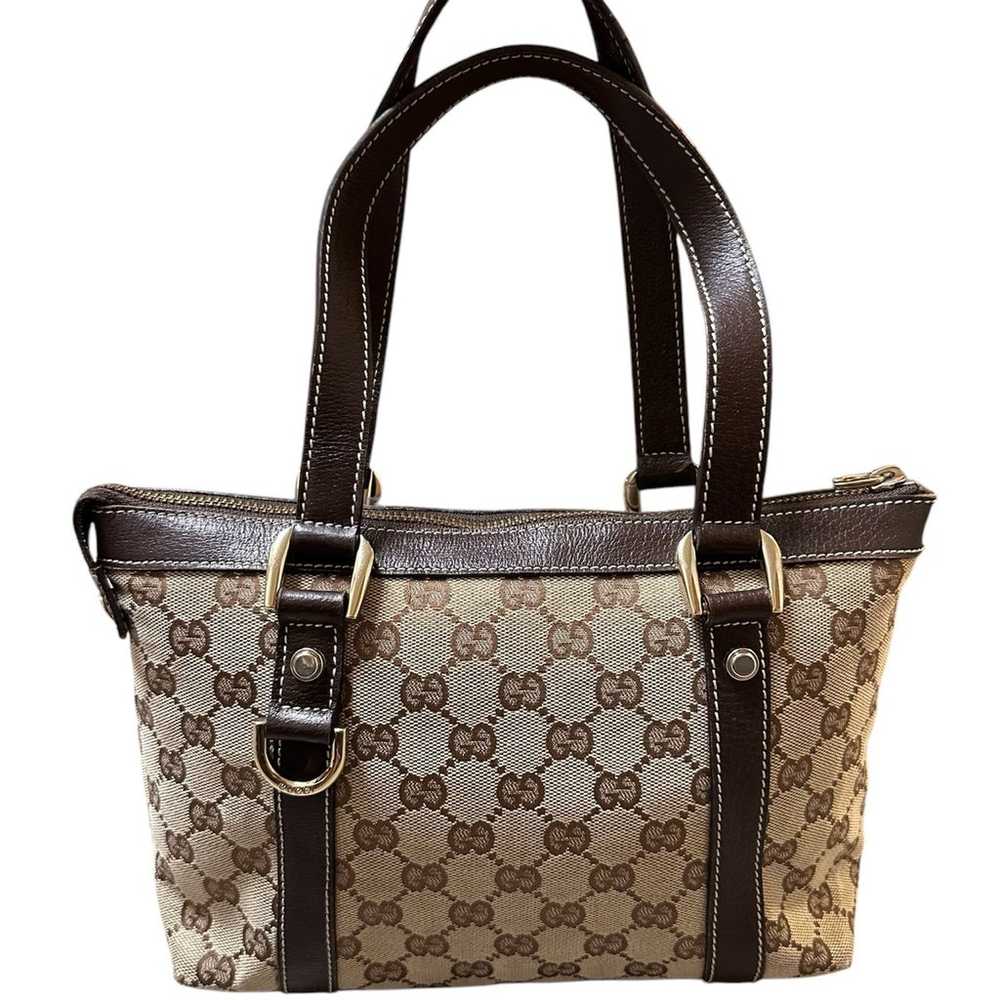 GUCCI Abbey GG Vintage Canvas Small Tote Bag Brow… - image 3