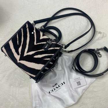 COACH Rogue 20 Zebra Print 2 Way Crossbody Bag - image 1