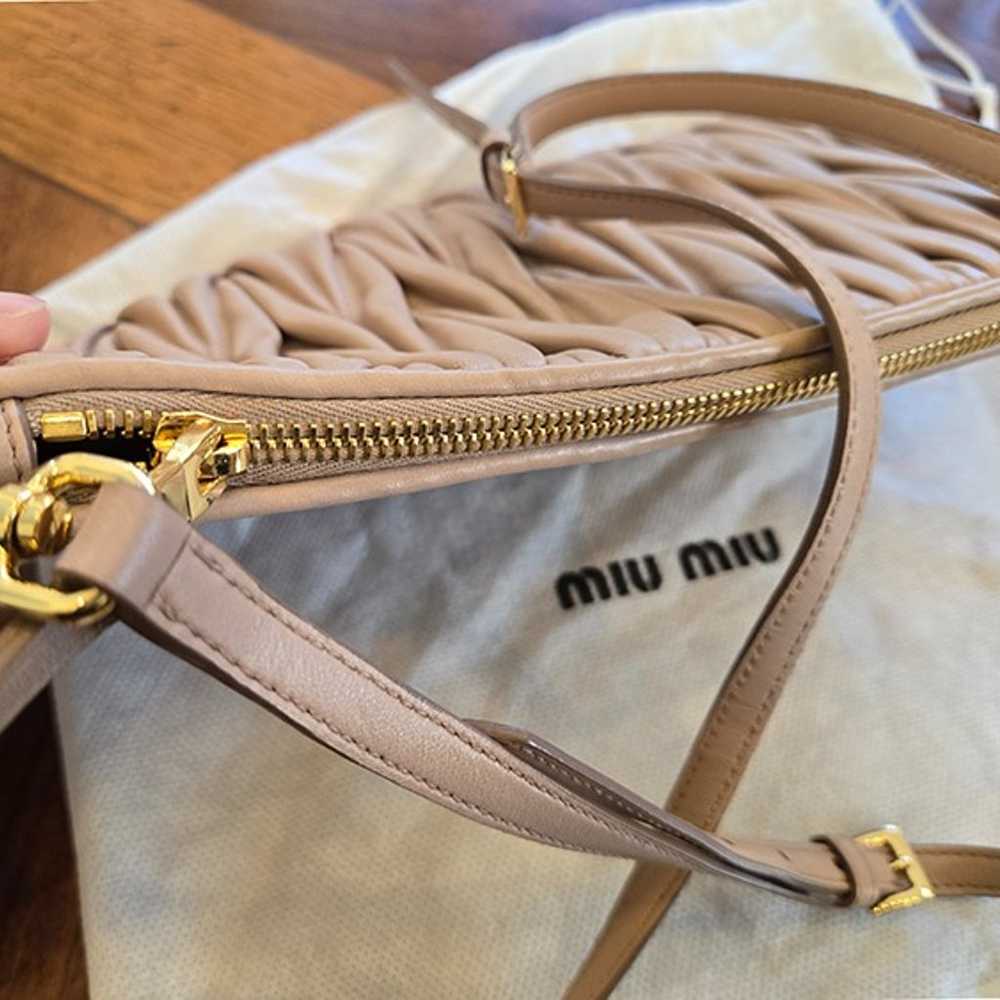 MIU MIU MUGHETTO MATELASSE LEATHER CROSSBODY BAG; - image 7