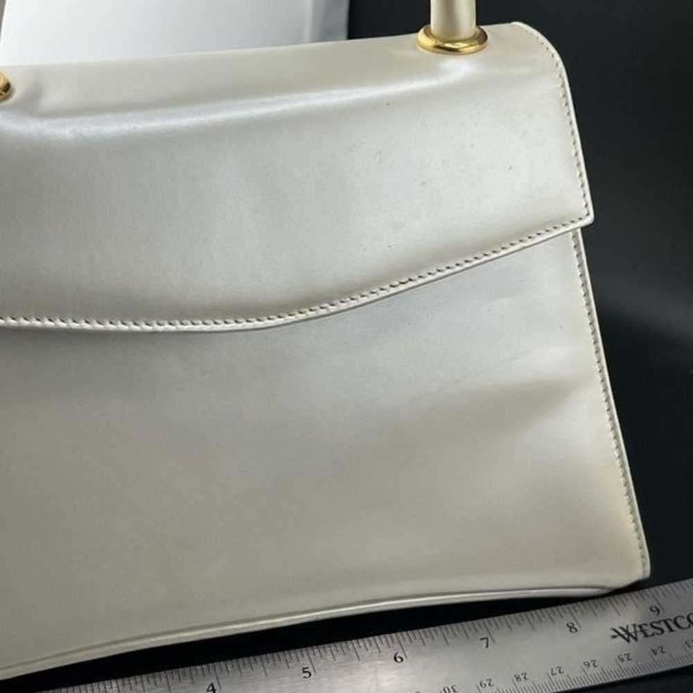 Vintage Salvatore Ferragamo Top Handle Bag Ivory … - image 10