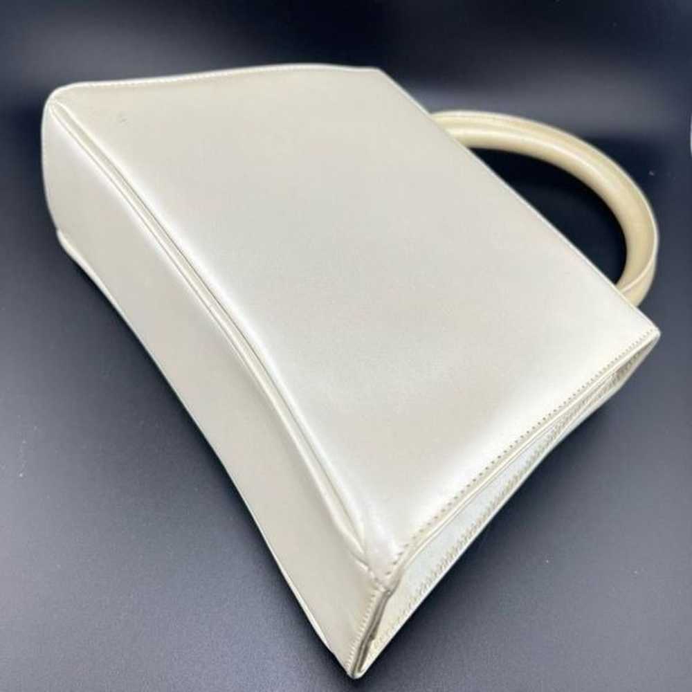 Vintage Salvatore Ferragamo Top Handle Bag Ivory … - image 11