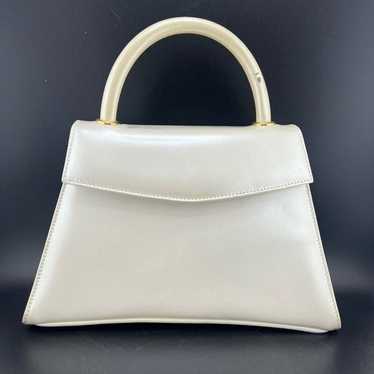 Vintage Salvatore Ferragamo Top Handle Bag Ivory … - image 1