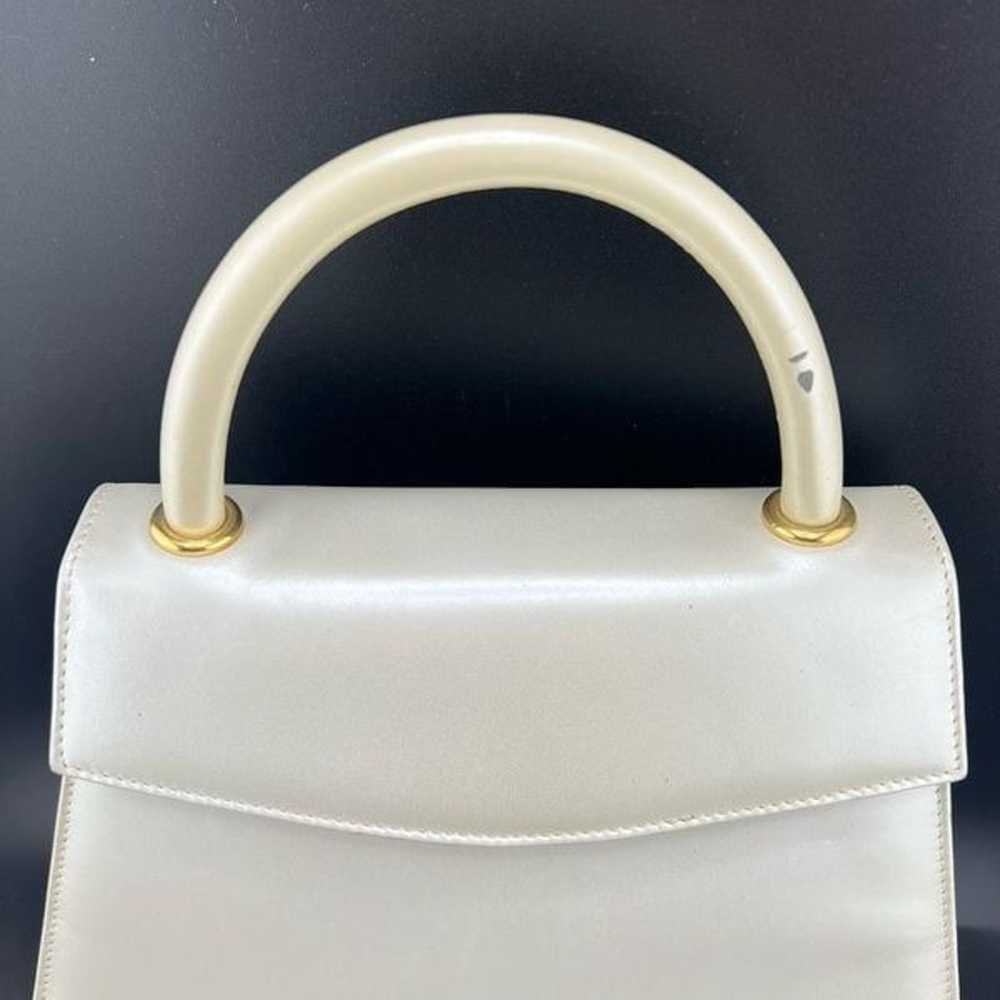 Vintage Salvatore Ferragamo Top Handle Bag Ivory … - image 2