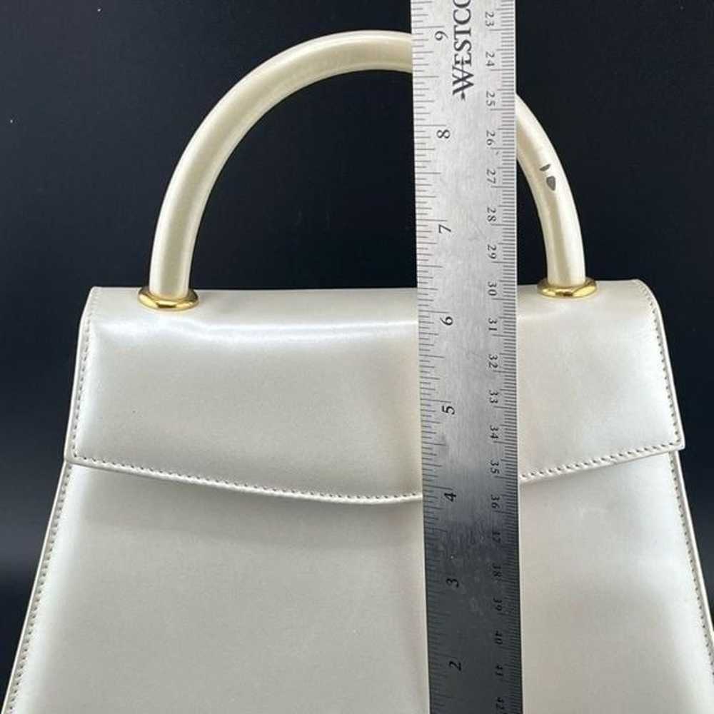 Vintage Salvatore Ferragamo Top Handle Bag Ivory … - image 3