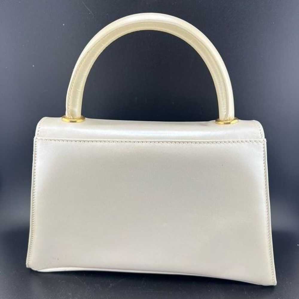 Vintage Salvatore Ferragamo Top Handle Bag Ivory … - image 5