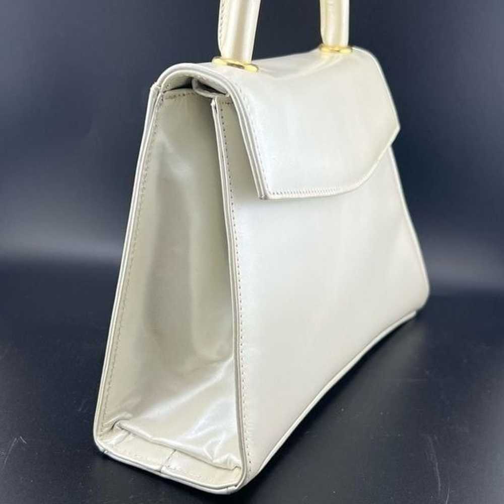 Vintage Salvatore Ferragamo Top Handle Bag Ivory … - image 7