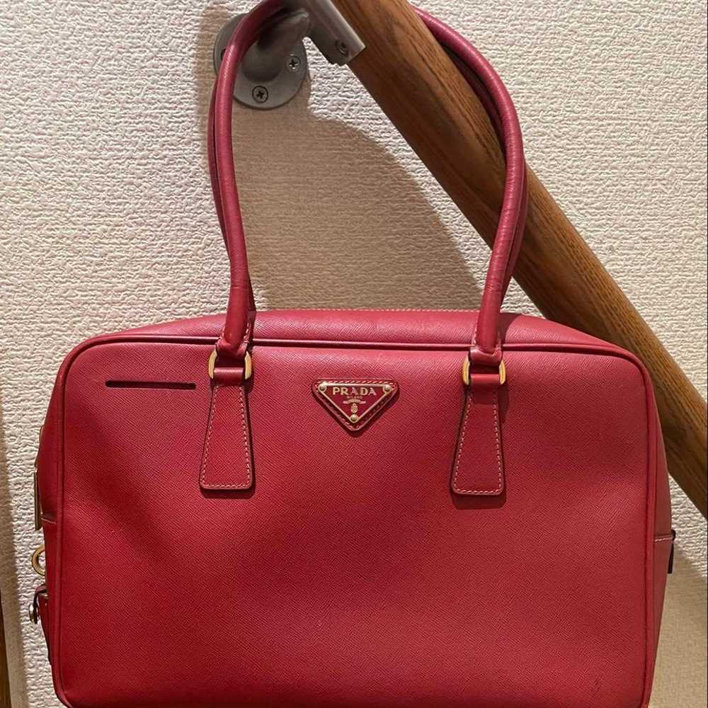 PRADA⭐️ Genuine Leather Shoulder Bag Square - Red - image 1