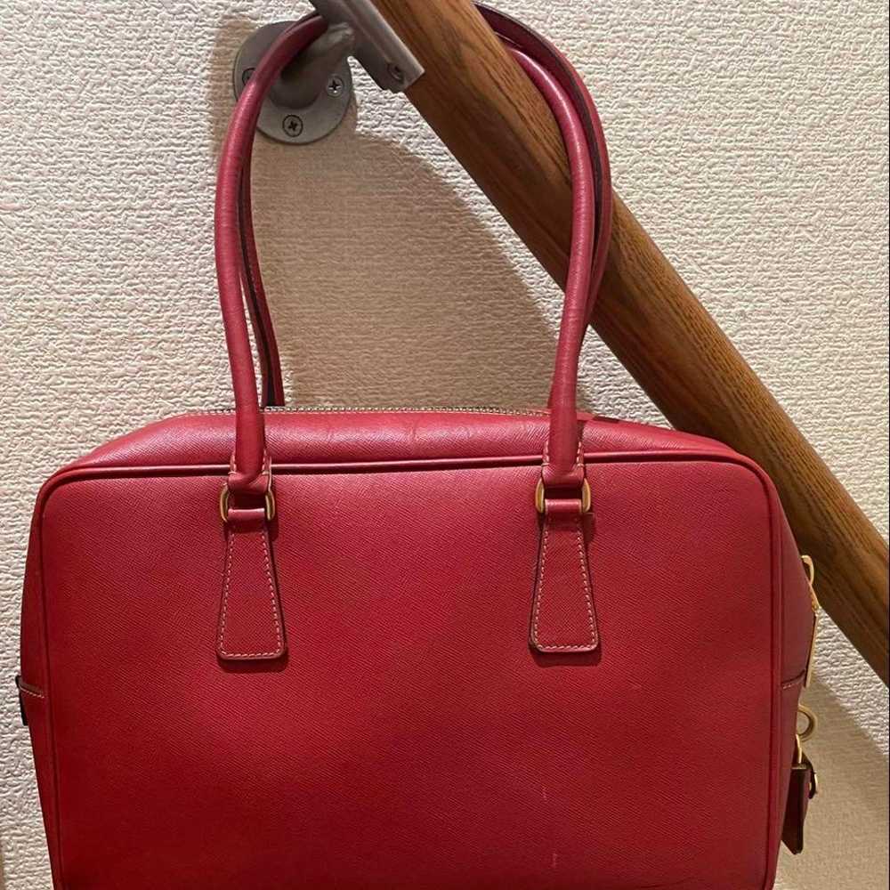 PRADA⭐️ Genuine Leather Shoulder Bag Square - Red - image 2