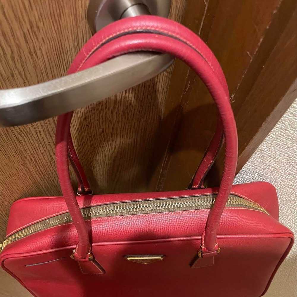 PRADA⭐️ Genuine Leather Shoulder Bag Square - Red - image 3