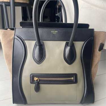 CELINE Celine Luggage Micro Shopper Tricolor