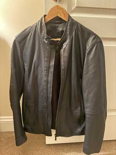 Hugo Boss Hugo Boss Dark Blue Leather Jacket - Wor