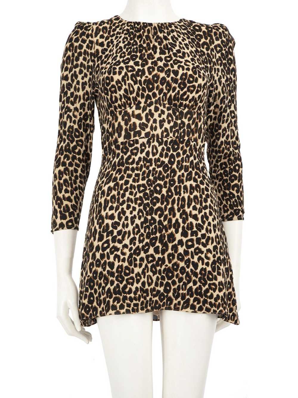 Reformation Leopard Print Long Sleeve Mini Dress - image 1