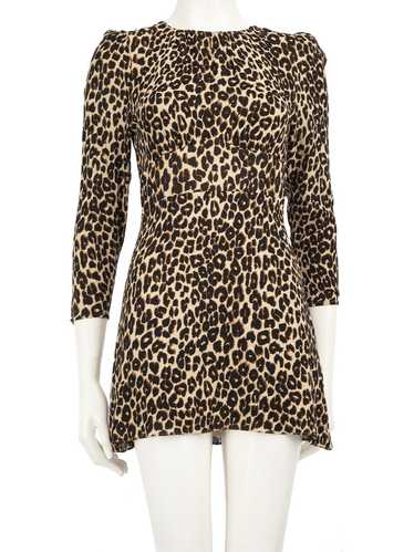 Reformation Leopard Print Long Sleeve Mini Dress - image 1