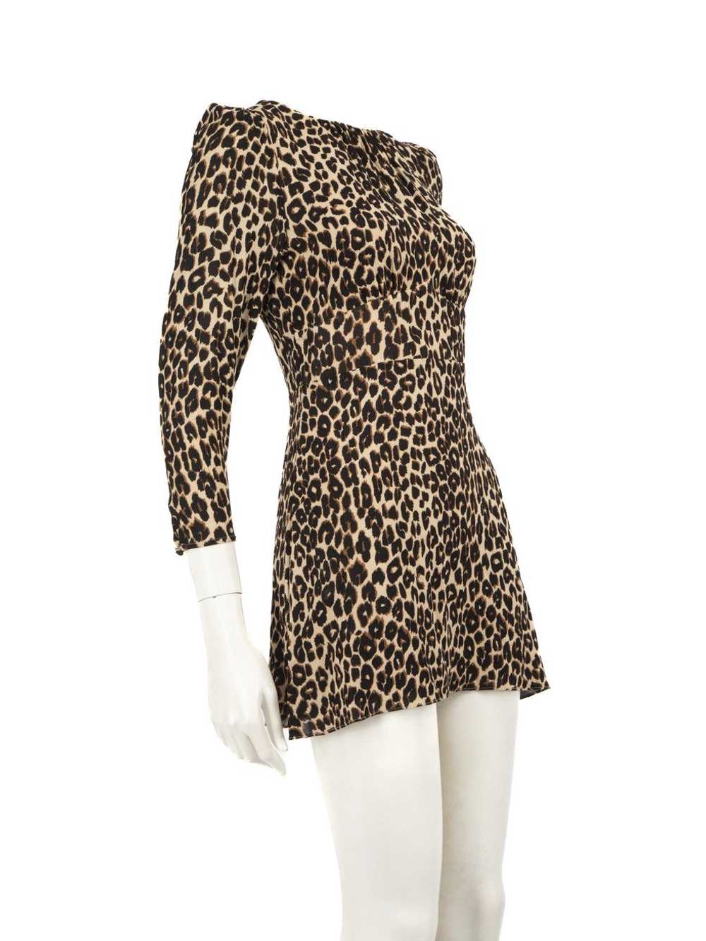 Reformation Leopard Print Long Sleeve Mini Dress - image 2