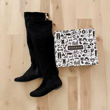 Faux Suede Knee High Boots