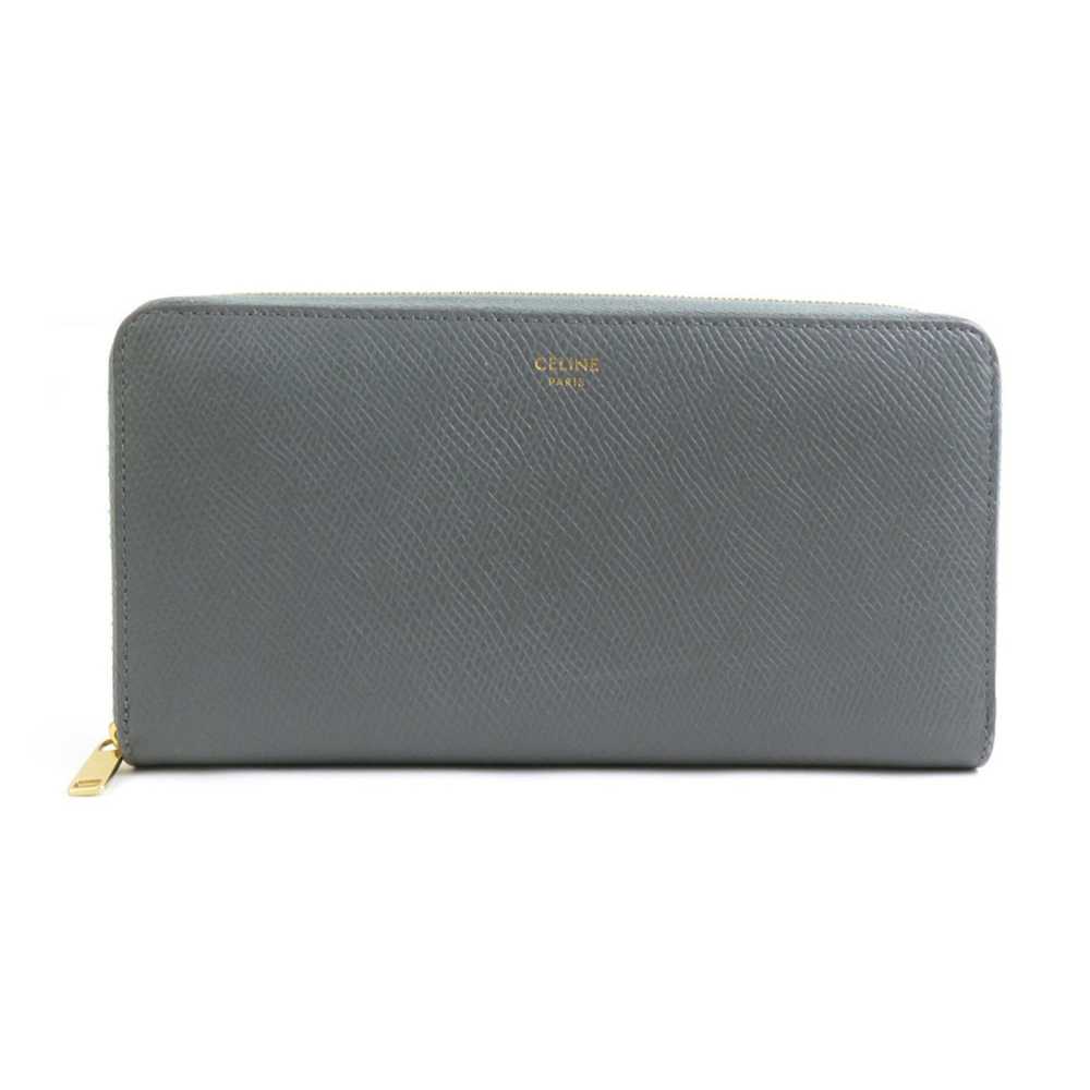 Celine CELINE Round Long Wallet Leather Grey Men'… - image 1