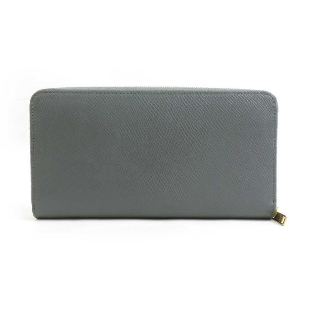 Celine CELINE Round Long Wallet Leather Grey Men'… - image 2