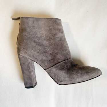 J.CREW Adele Gray Suede Block Heeled Ankle Booties