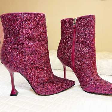 Marc Fisher Fuchsia Metallic Glitter Boots