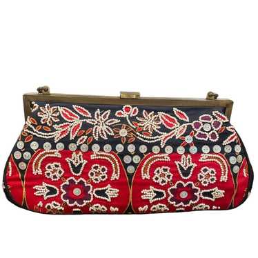 ISABELLA FIORE Beaded Floral Convertible Clutched 