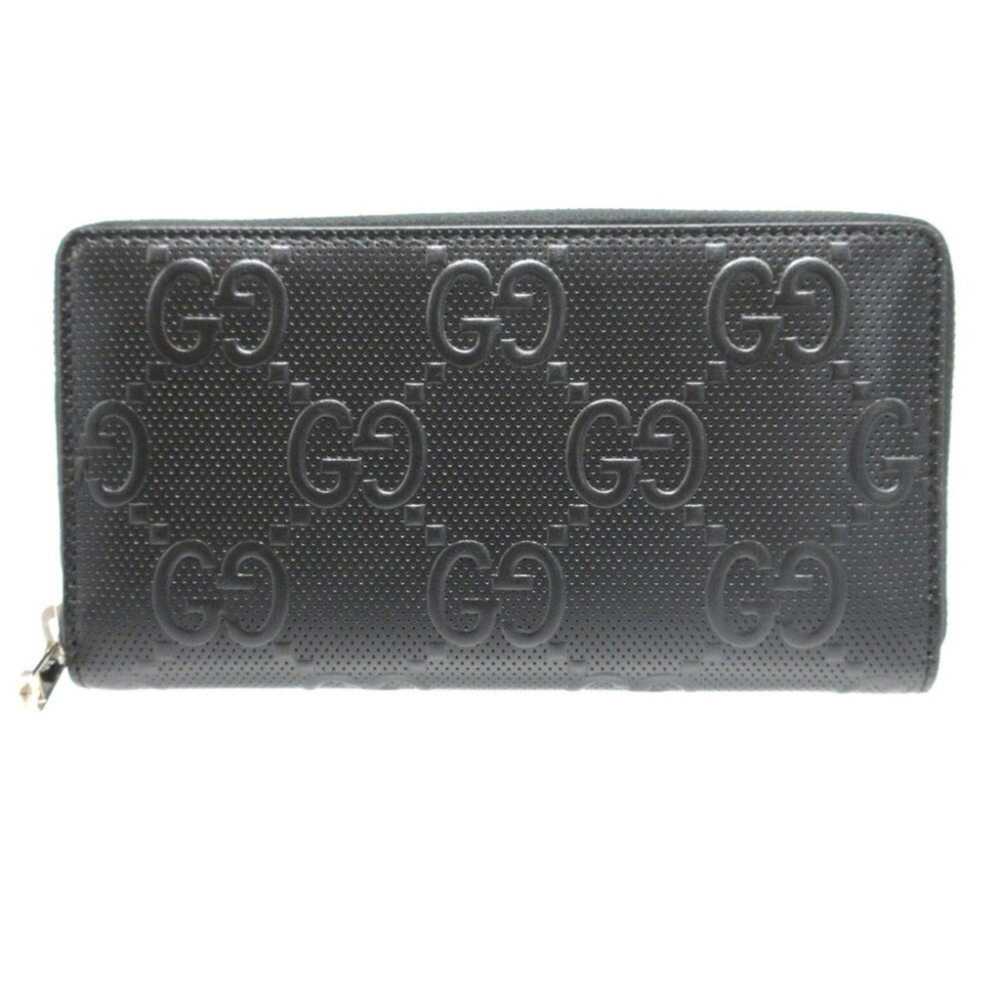 Gucci Gucci 625558 Double G GG Embossed Black Rou… - image 1