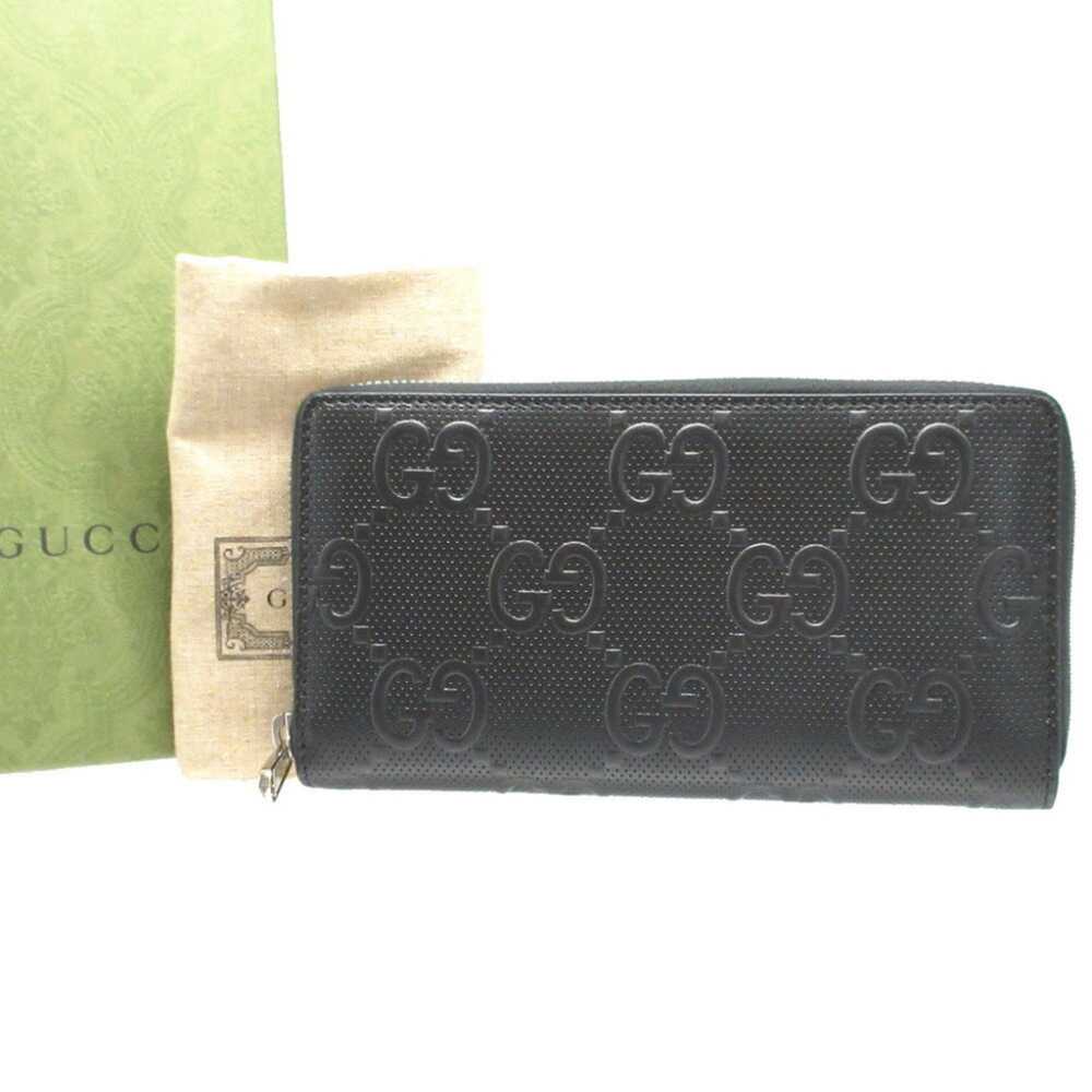 Gucci Gucci 625558 Double G GG Embossed Black Rou… - image 3