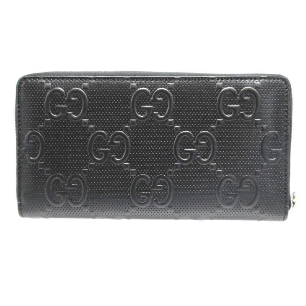 Gucci Gucci 625558 Double G GG Embossed Black Rou… - image 4