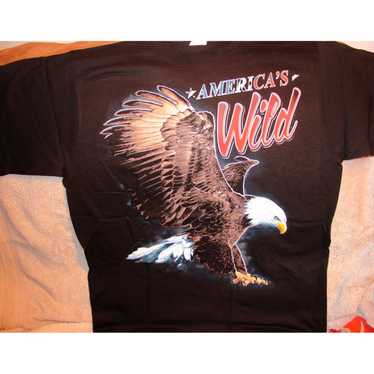 Vintage America's Wild Eagle Mens T Shirt Black E… - image 1