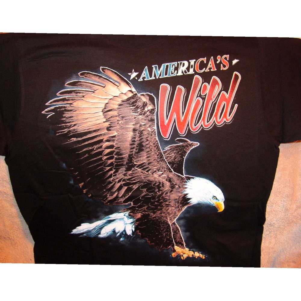 Vintage America's Wild Eagle Mens T Shirt Black E… - image 2