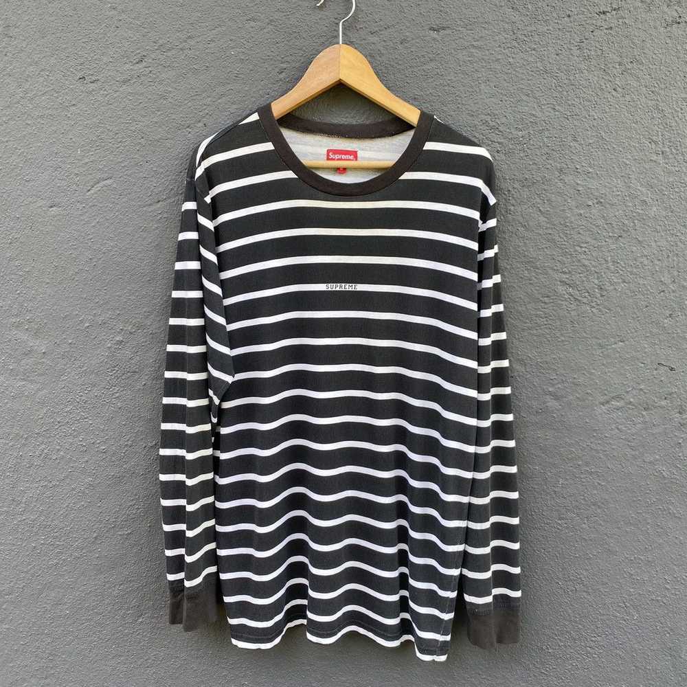 Supreme Faded Supreme Striped Longsleeve T-shirt - image 1