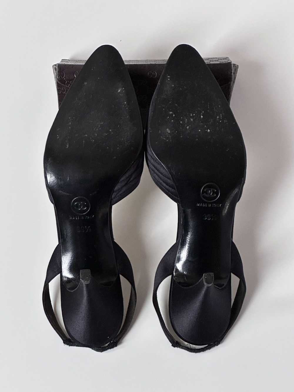 Chanel × Vintage CHANEL Satin Evening Slingback B… - image 10