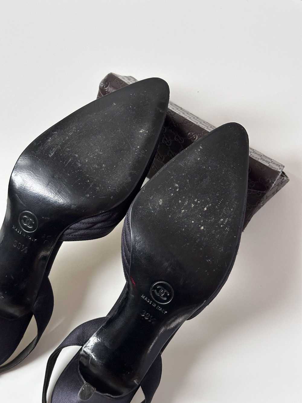 Chanel × Vintage CHANEL Satin Evening Slingback B… - image 12